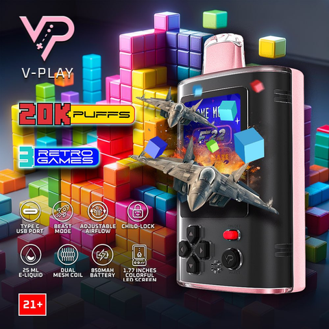 craftbox v-play 20k disposable vape with high-resolution for gameplay