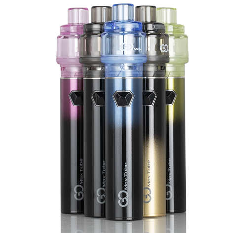 Several vape pens in a variety of colors displayed in a group.