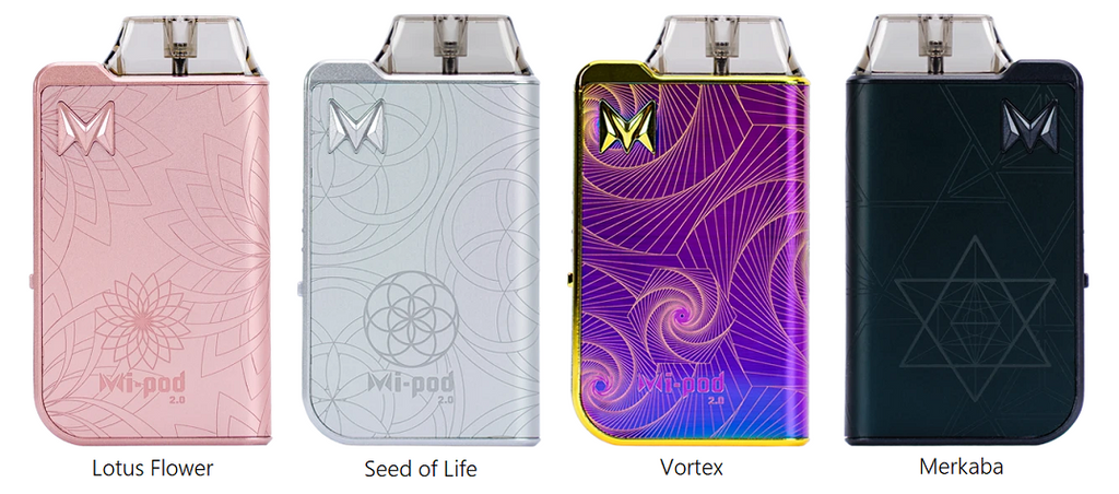 Four elegant, multicolored Mi Pod pod devices.