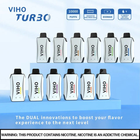 Multiple Viho Turbo 10000 products arranged in two layers.