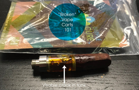 visible crack in pod cartridge tank