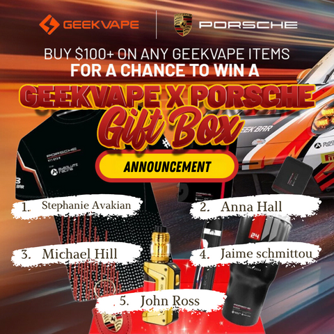 geekvape porsche gift box giveaway winners