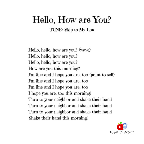 preschool song hello how are you