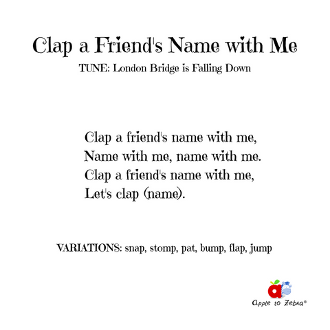preschool song clap a friend's name with me