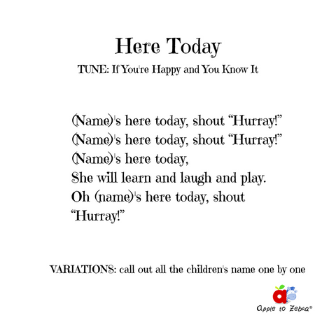 preschool song here today