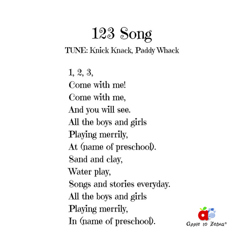 preschool song 123 song