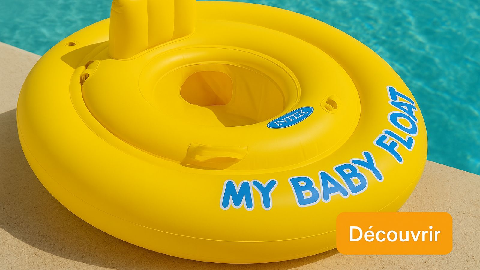 une bouée pour bébé jaune avec un siège