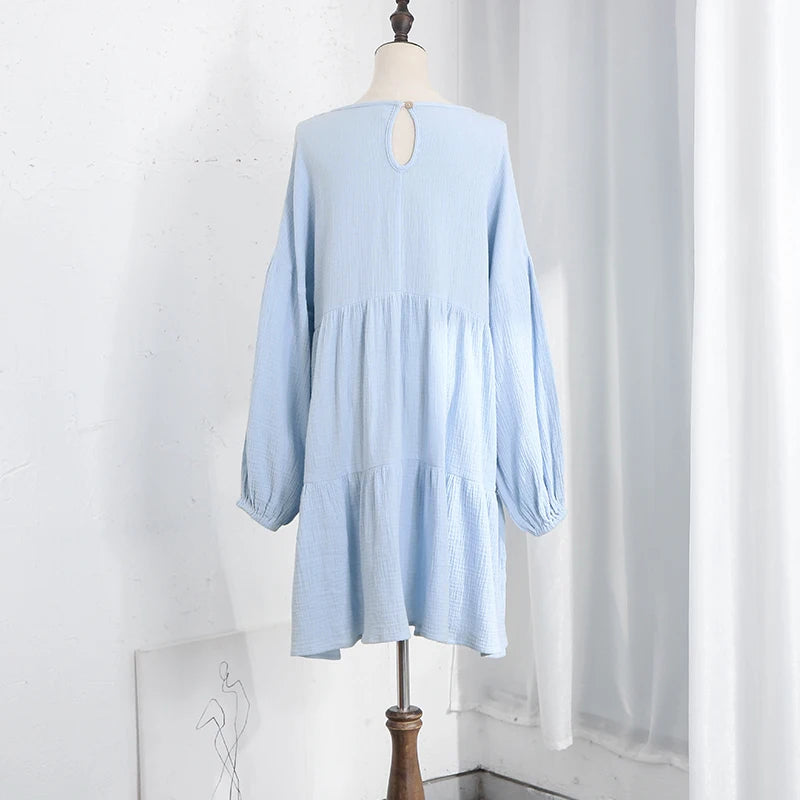 Elegant Ruffle Cake Dress - Long Sleeve White Black Dress - Image 5