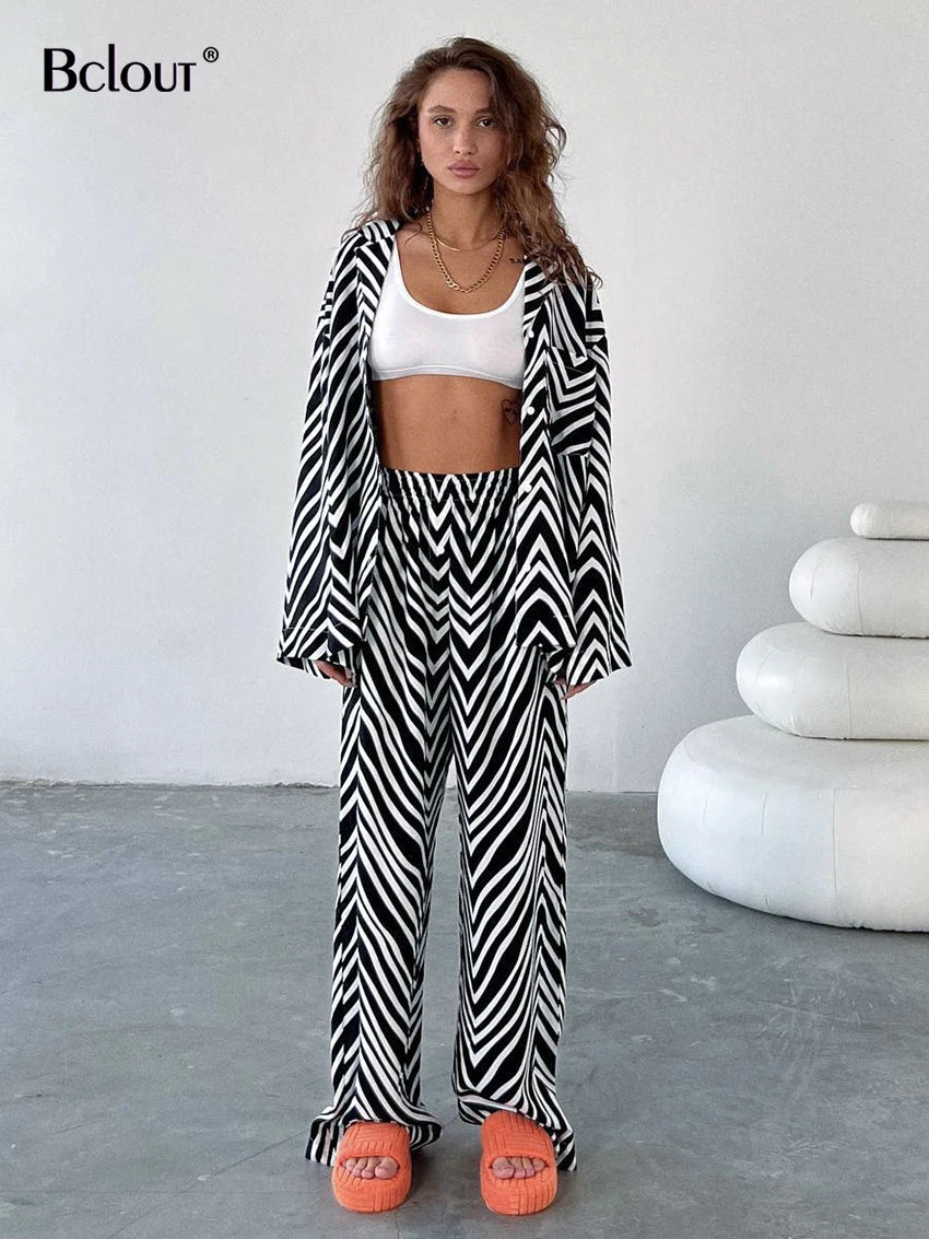 Autumn 2-Piece Set: Women's Elegant Long Sleeve Casual Pants