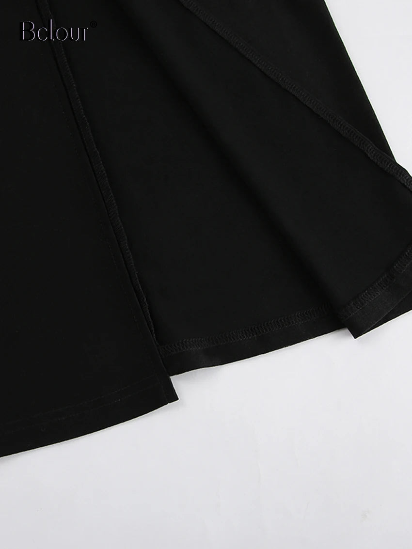 Black Spaghetti Strap Backless Midi Dress - Elegant Summer Fashion - Image 6