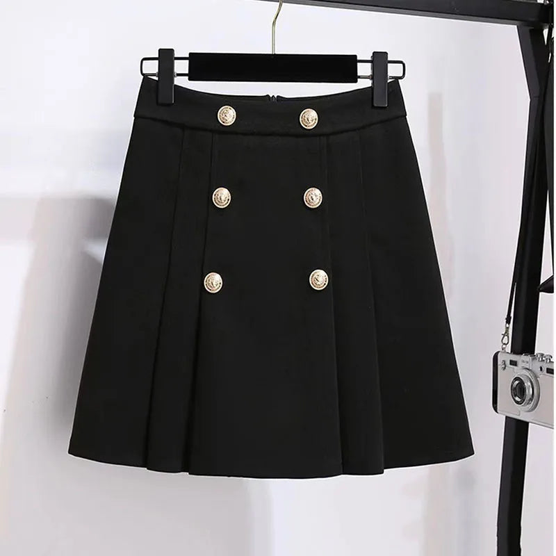 Korean Chic Pleated High Waist Mini Skirt A-Line Zip - Image 8
