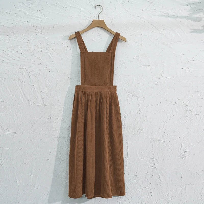 Vintage Corduroy Pinafore Dress for Autumn and Winter Wear - Image 9
