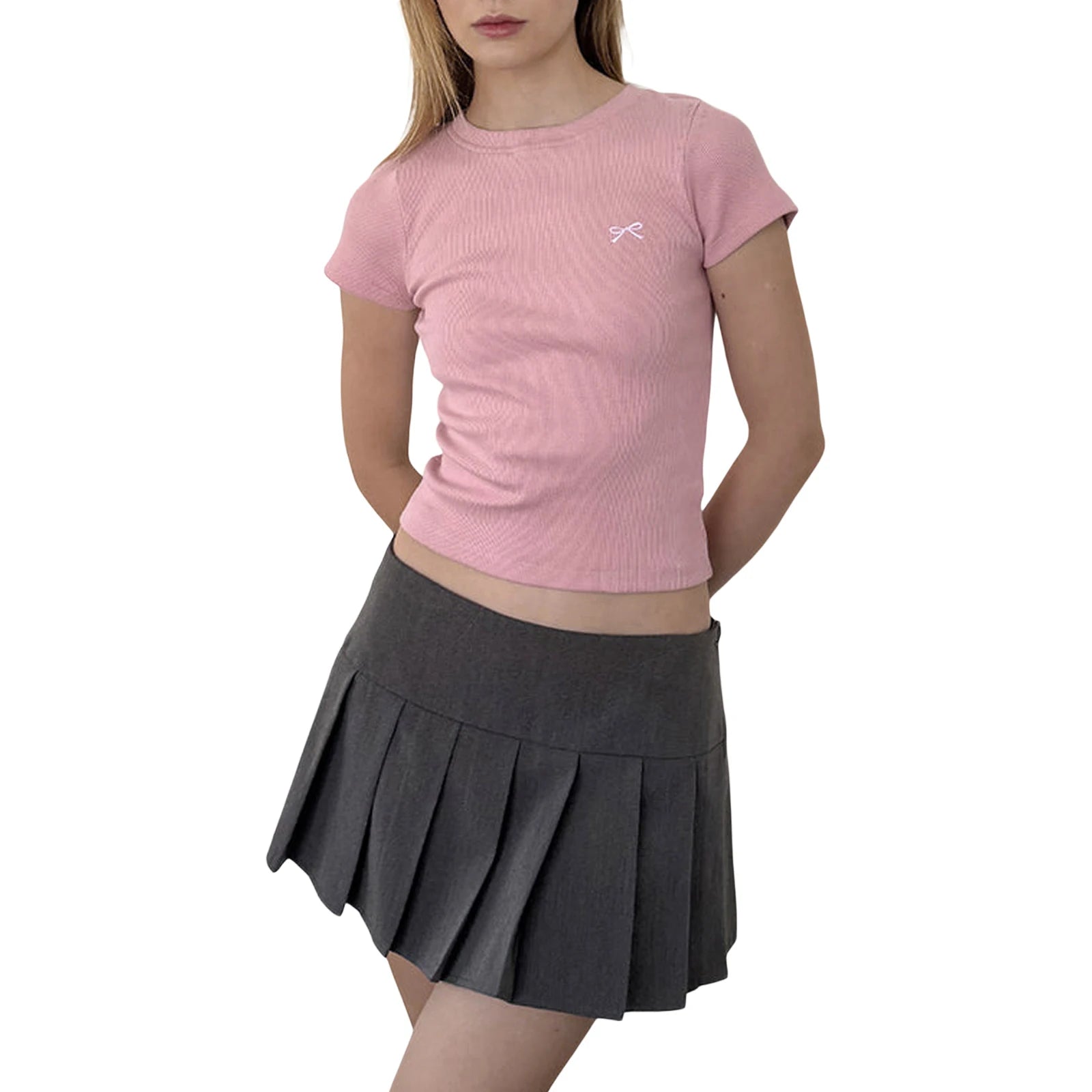 Adorable Embroidered Bow Crop Tops for Women, Summer Collection - Image 10