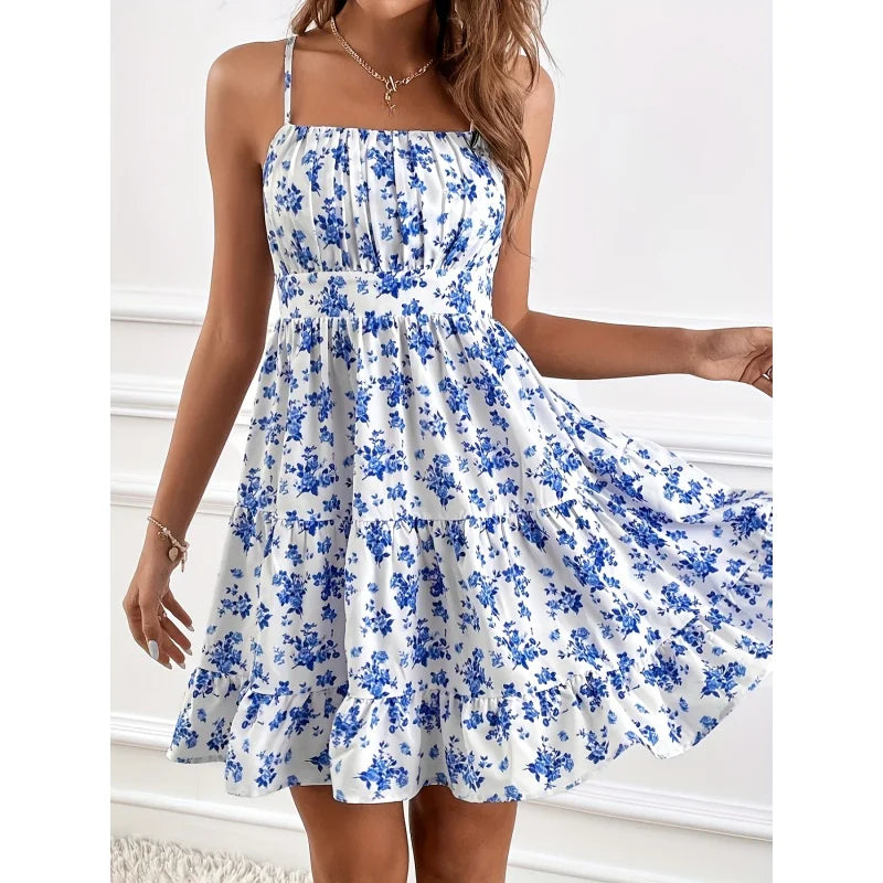 Floral Print Ruched Cami Dress for Spring & Summer Fashion - Image 5