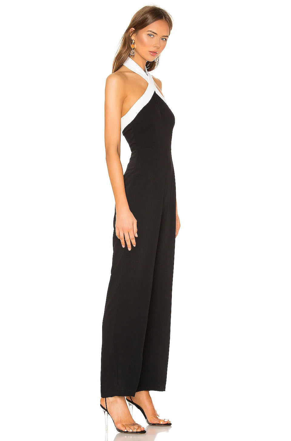 Black and White Patchwork Backless Bodycon Party Dresses - Image 7