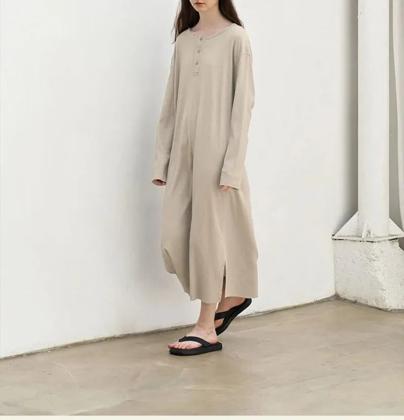 Elegant Long Sleeve Open Side Maxi Dress for Women - Image 6
