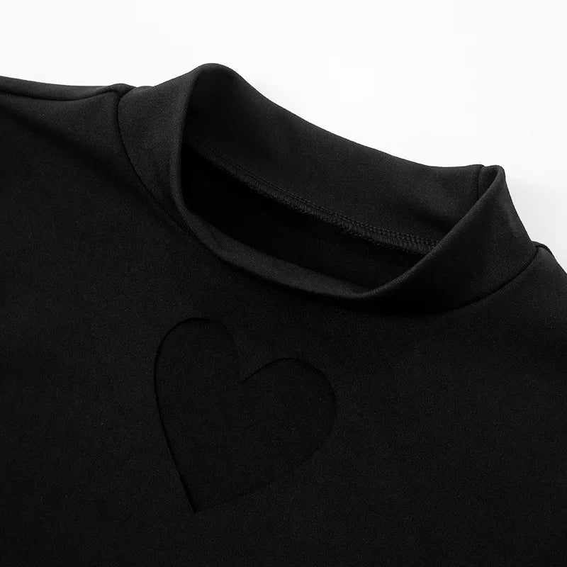Sexy Mock Neck Hollow Out Bodycon Mini Dress for Women - Image 4