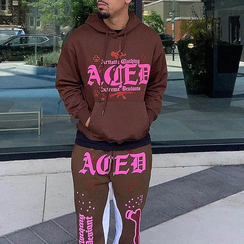Gothic Rhinestone Bling Front And Rear Print Hoodie Sweatshirt - Image 7
