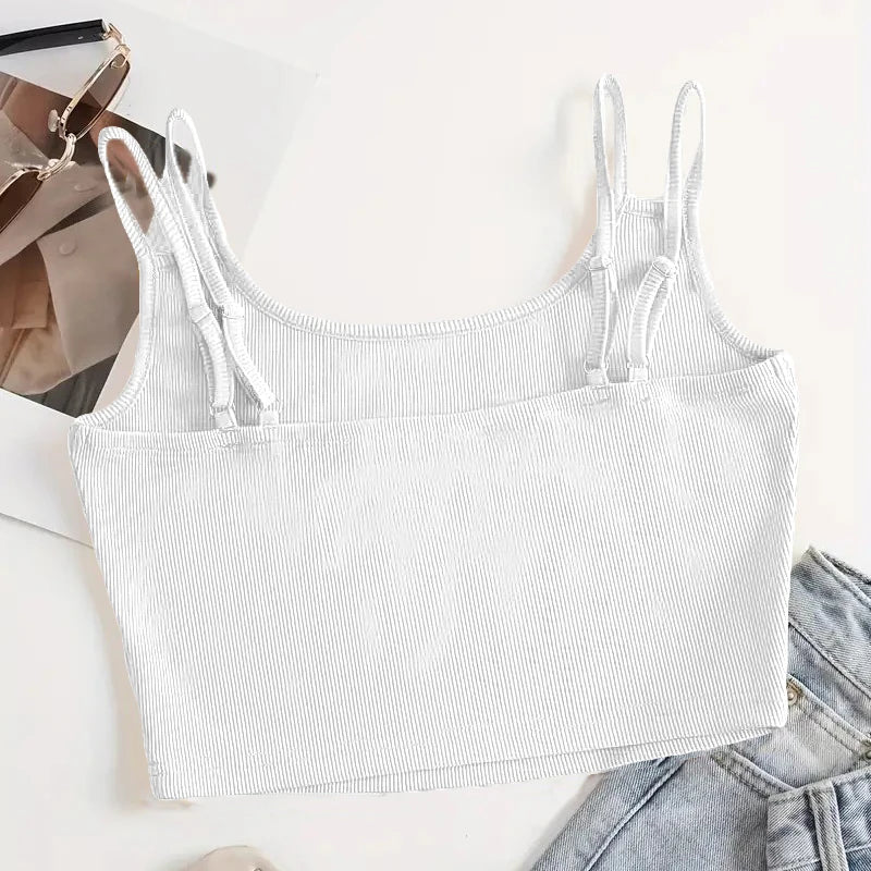 Summer Korean Street Cut Top: White Halter Vest Punk Party - Image 4