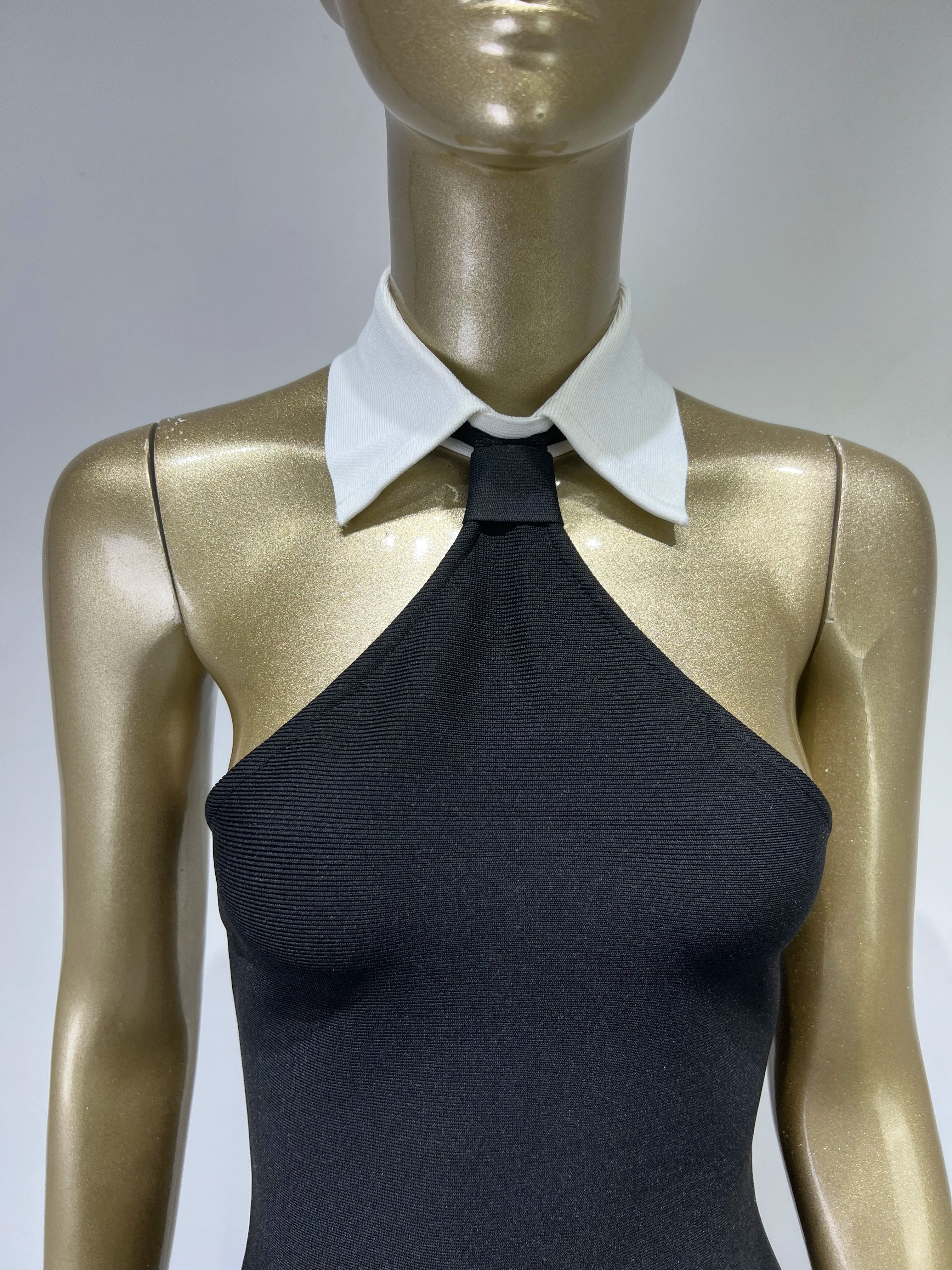 Summer Sexy Patchwork Backless Mini Bandage Dress for Club Party - Image 7