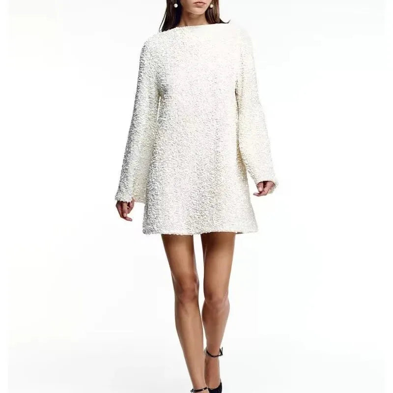 Women's Back Hollow Bowknot Party Dress with Shiny Sequins - Image 2