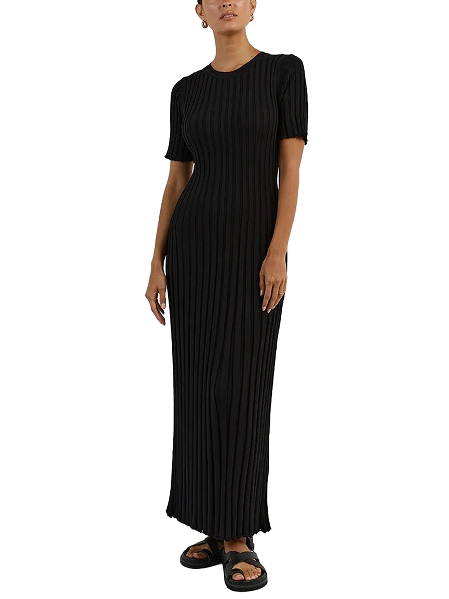 Trendy Ribbed Knit Bodycon Dress for Summer Parties and Beach - Image 5
