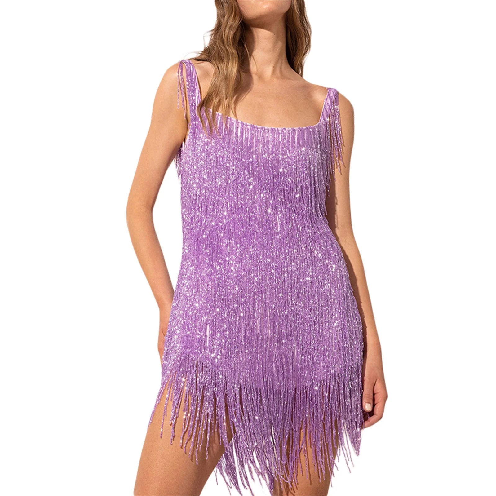 Women's Sequin Fringe Mini Dress for Cocktail Party Glam - Image 5