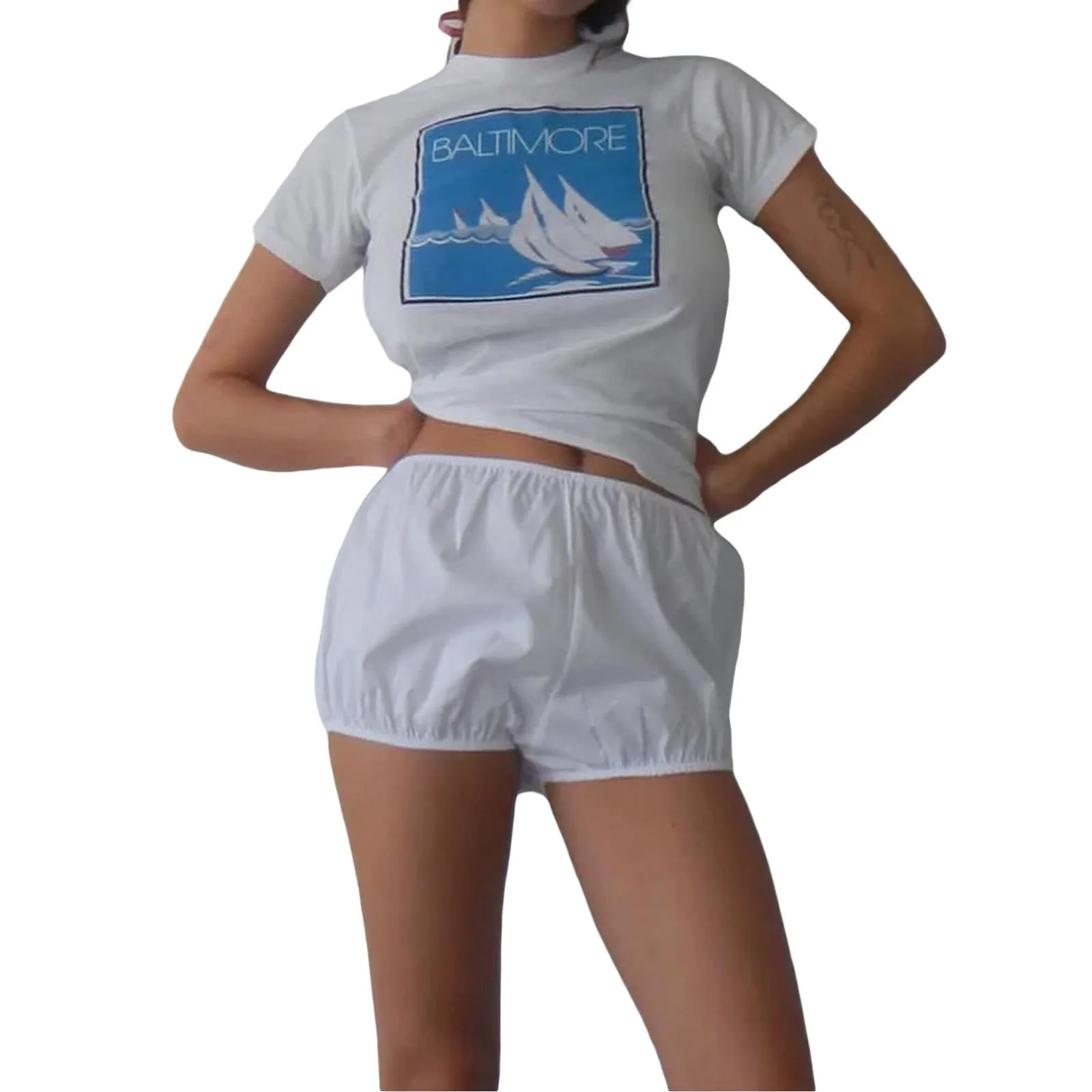 Women's Plaid Elastic Waist Bloomer Shorts for Summer Streetwear - Image 13