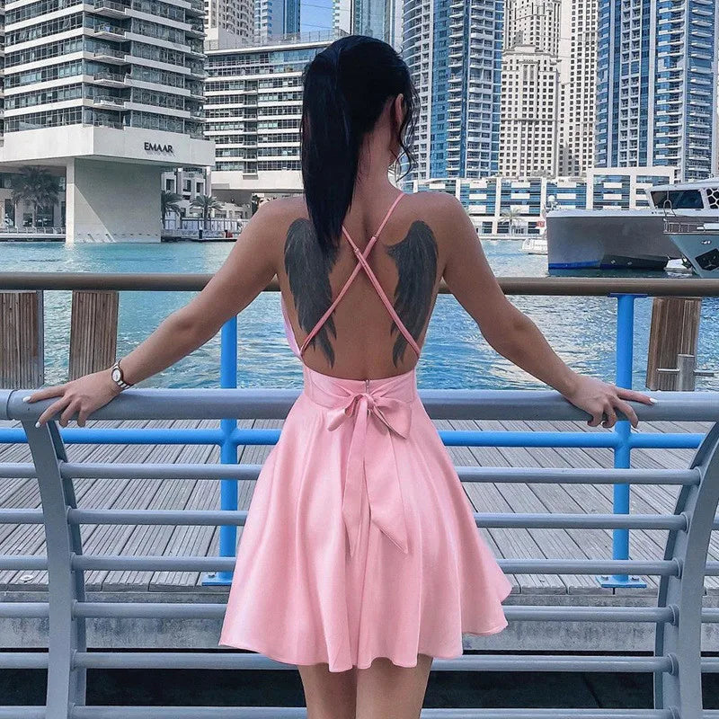 White Silk Mini Dress: Cute, Sexy, French Style for Women - Image 8