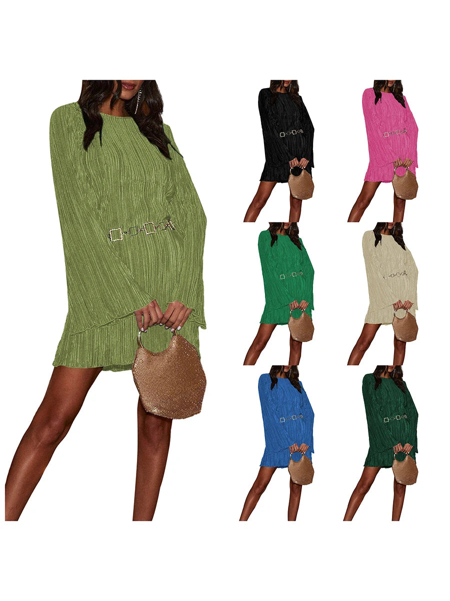 Women's Cutout Long Sleeve Casual Dress for Summer and Fall - Image 8