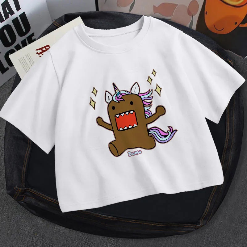 Edgy Women's Short Sleeve Domo Print Crop Top Tee - Image 8