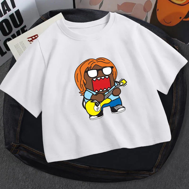 Edgy Women's Short Sleeve Domo Print Crop Top Tee - Image 10