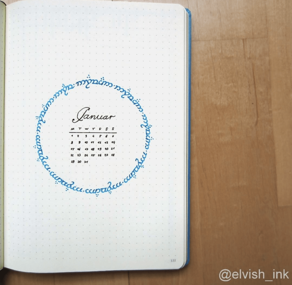 Edith's Cover Page in her Bullet Journal