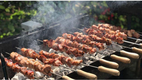 Souvlaki on a Cyprus BBQ