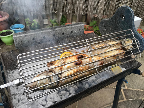 Seabass Cooked on a Cyprus BBQ