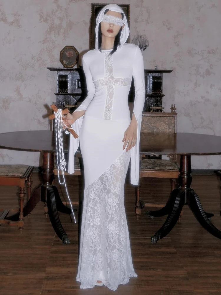 Halloween Bodycon Maxi Dress with Splice and Back Split - Image 3