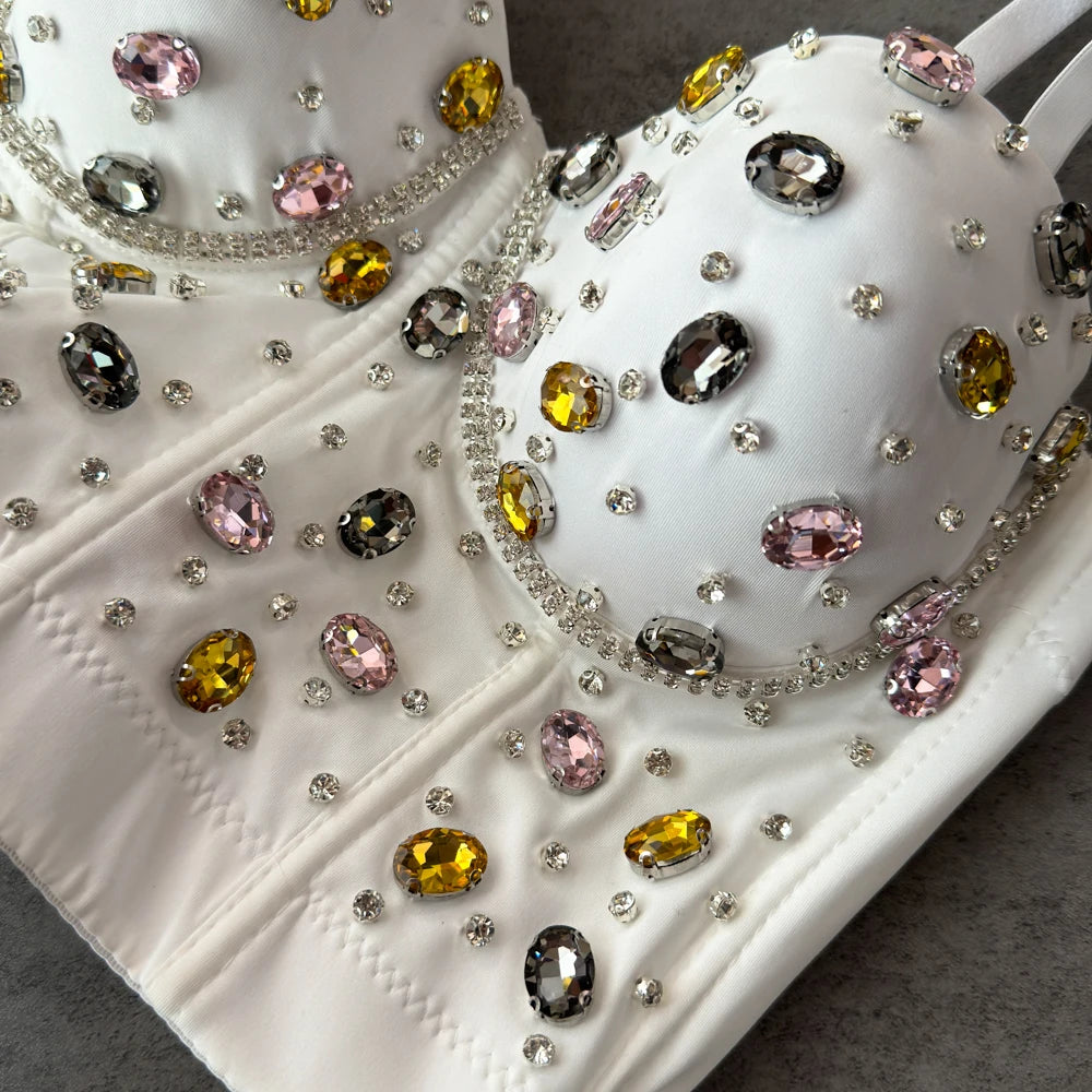 Stylish Women's Tank Top with Built-In Bra and Beading - Image 4