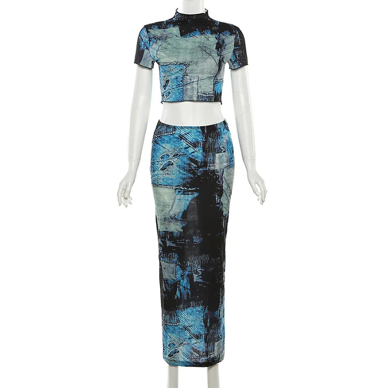 Summer Women Two Piece Dress Set Hip Skirt Outfit - Image 6