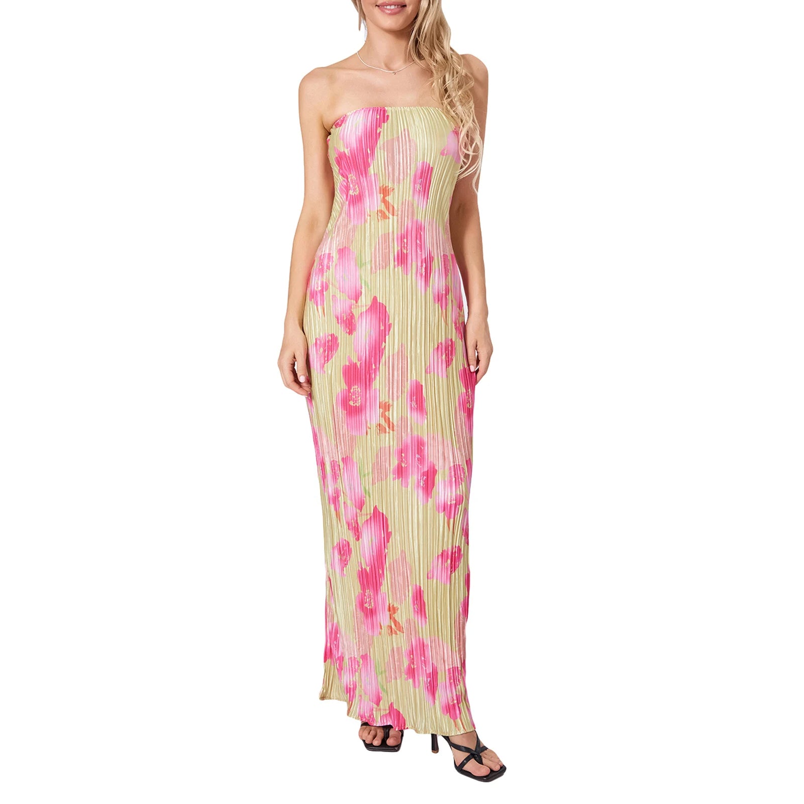 Women's Summer Sleeveless Fitted Floral Bandage Dress - Image 2