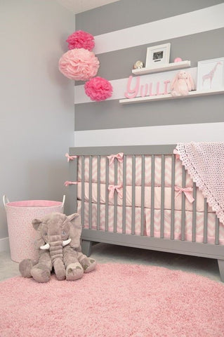 pink accent wall nursery