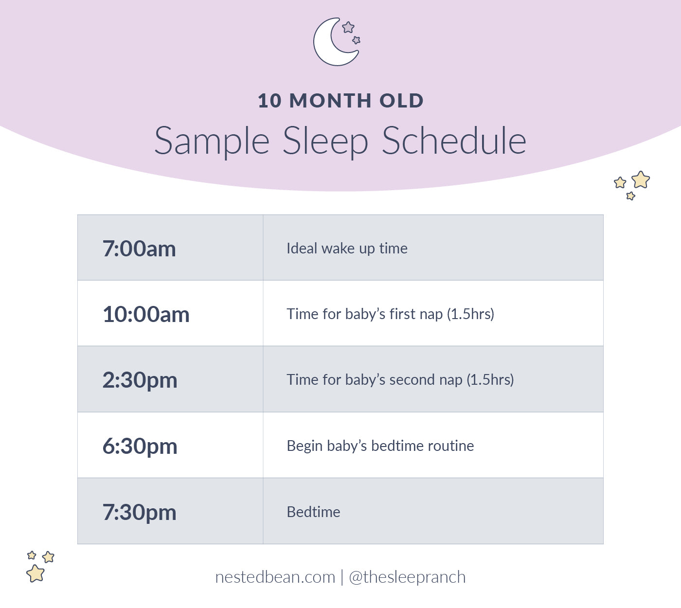 10 month old sleep schedule infographic