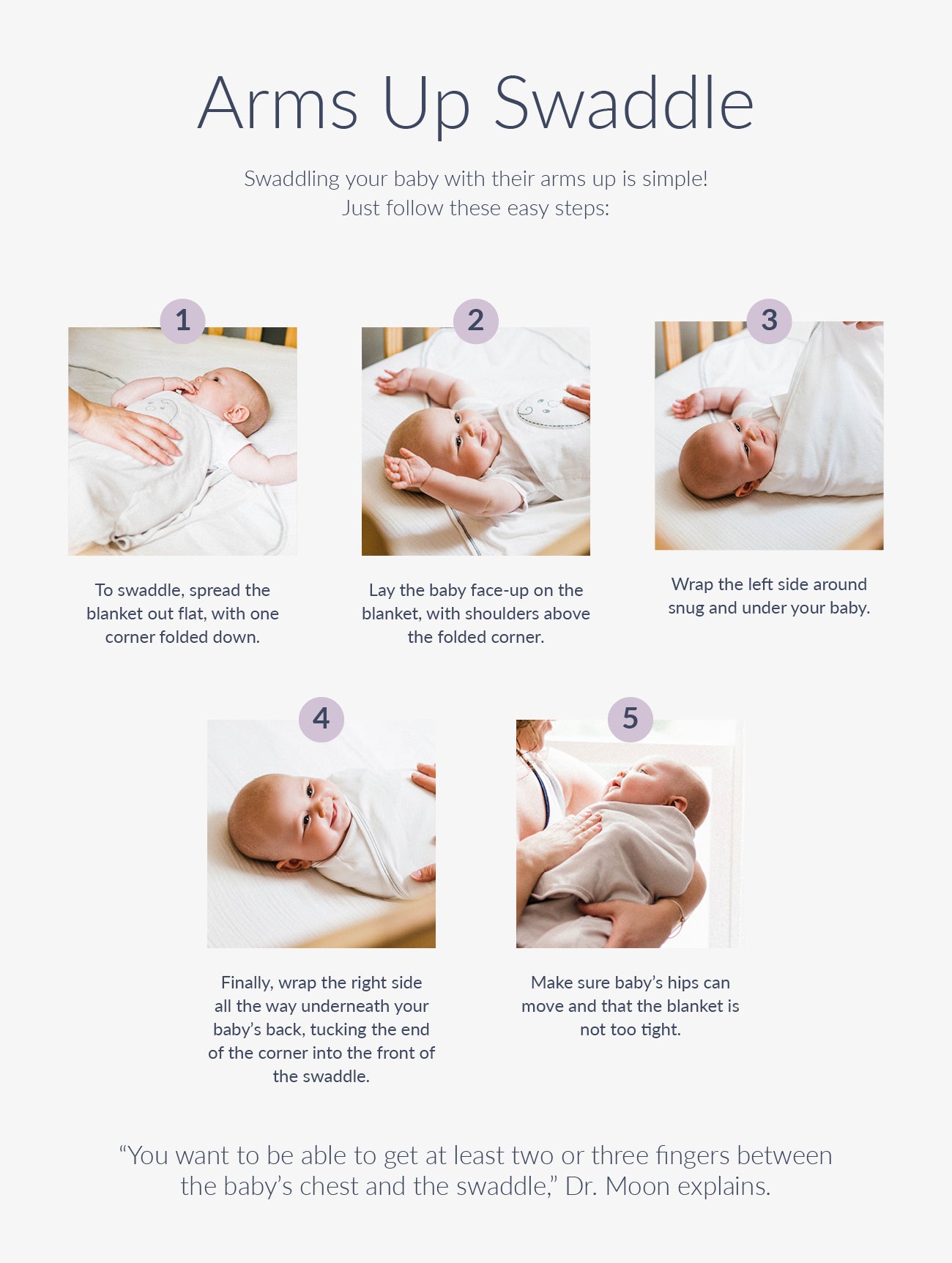 arms up swaddle infographic