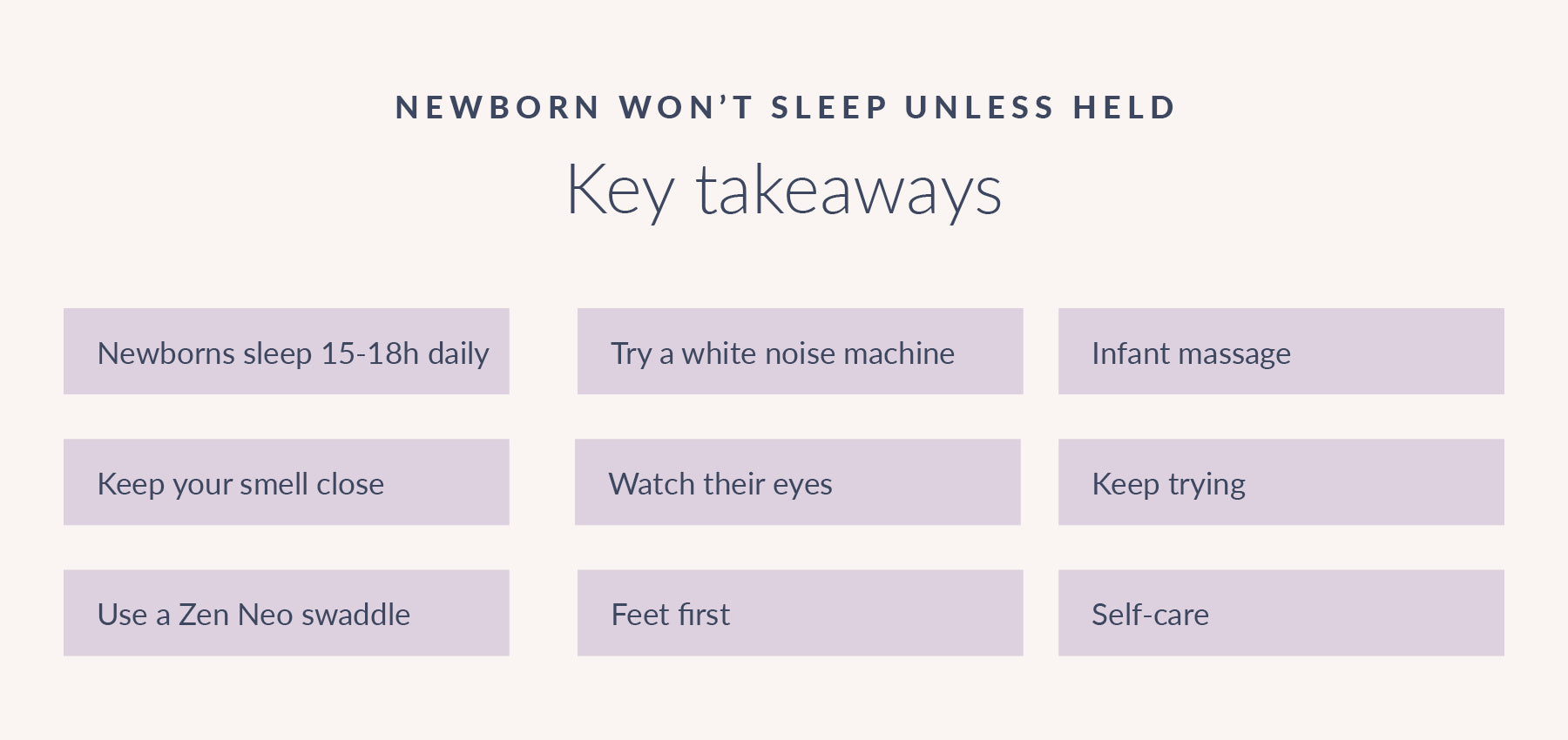 newborn wont sleep unless held, key takeaways