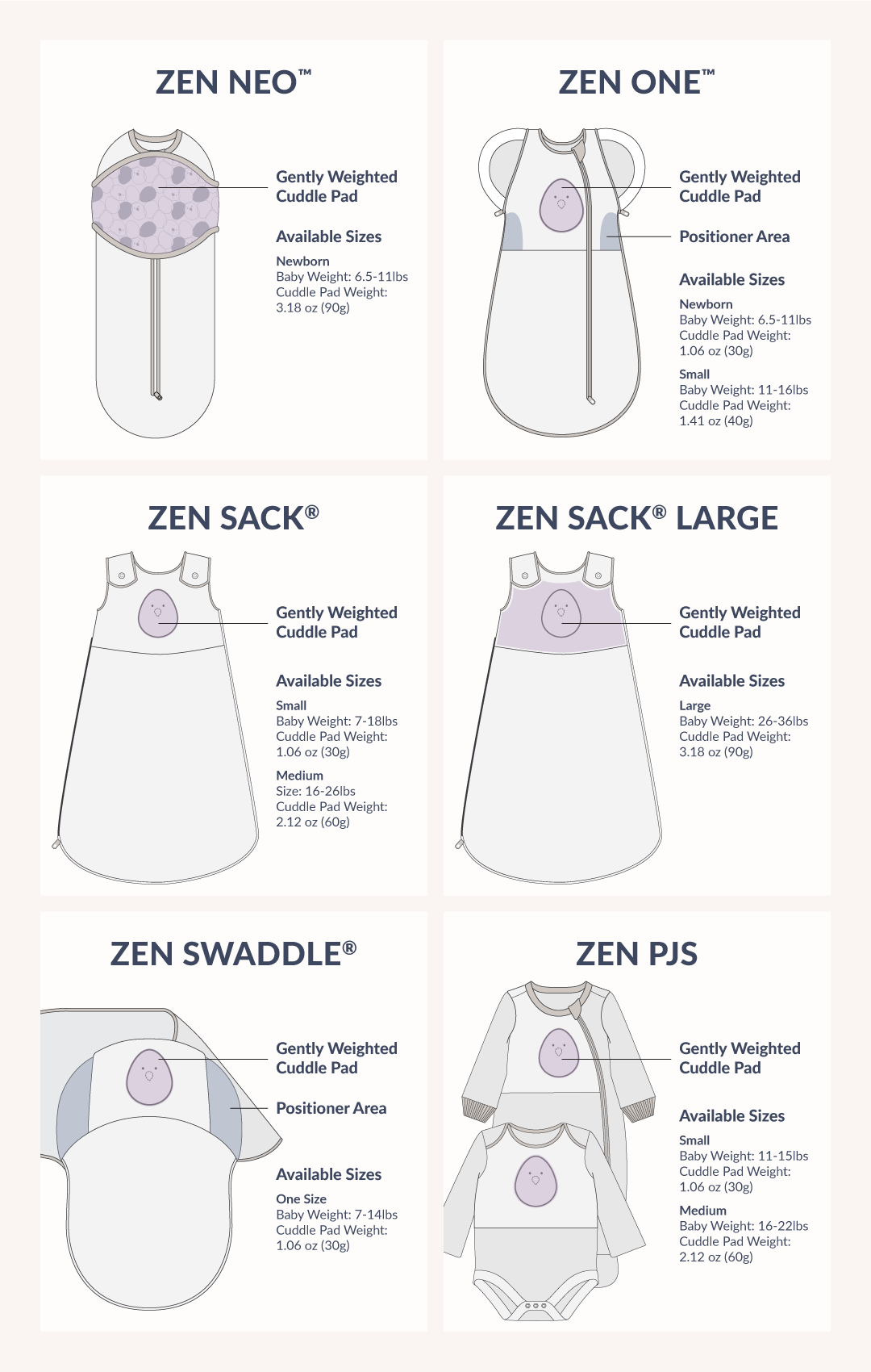 Zen Sleepwear Gently Weighted For Safety
