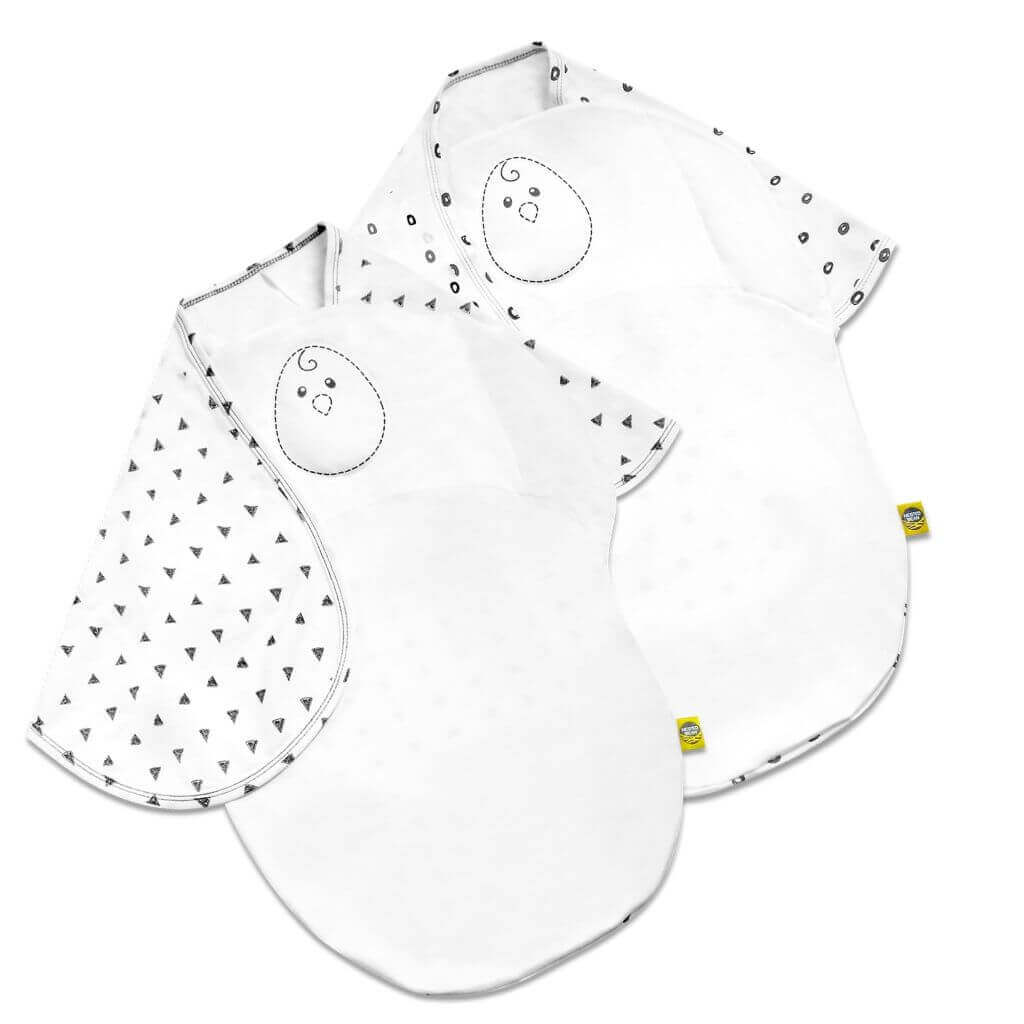 Zen Swaddle 2 Pack - O Me O My And This Way N That Way (white) (0-6 Months)