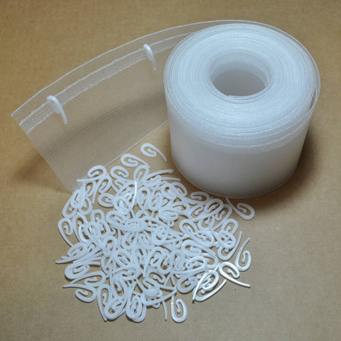 wavefold tape with plastic hooks