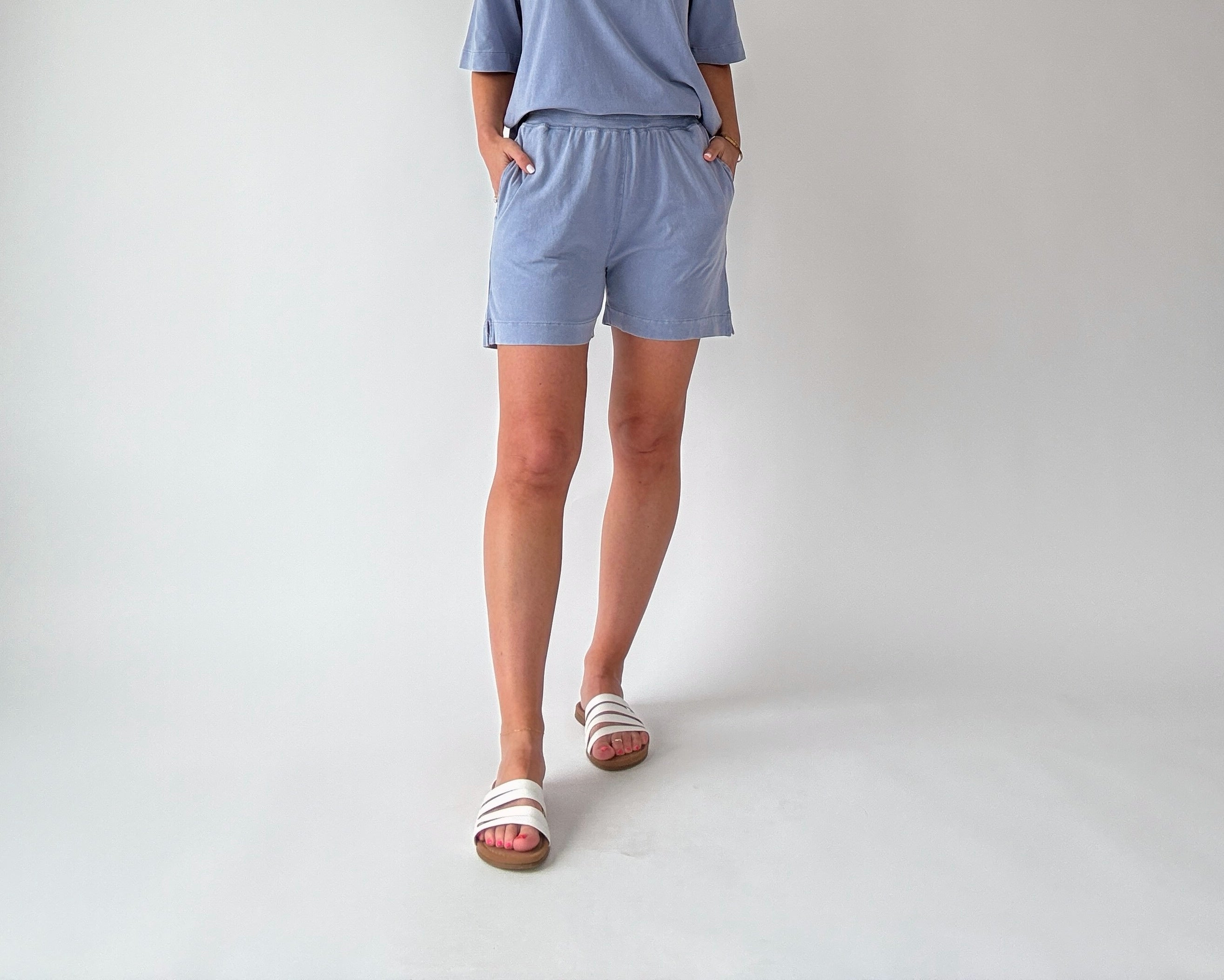 Coastal Drift Pima Cotton Shorts - Reflection Blue