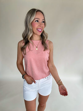 Twist And Shout Sleeveless Top - Coral