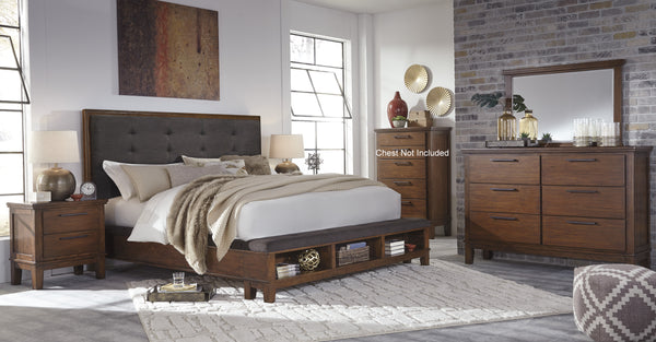 Raleney Contemporary Medium Brown Color Bedroom Set King Storage