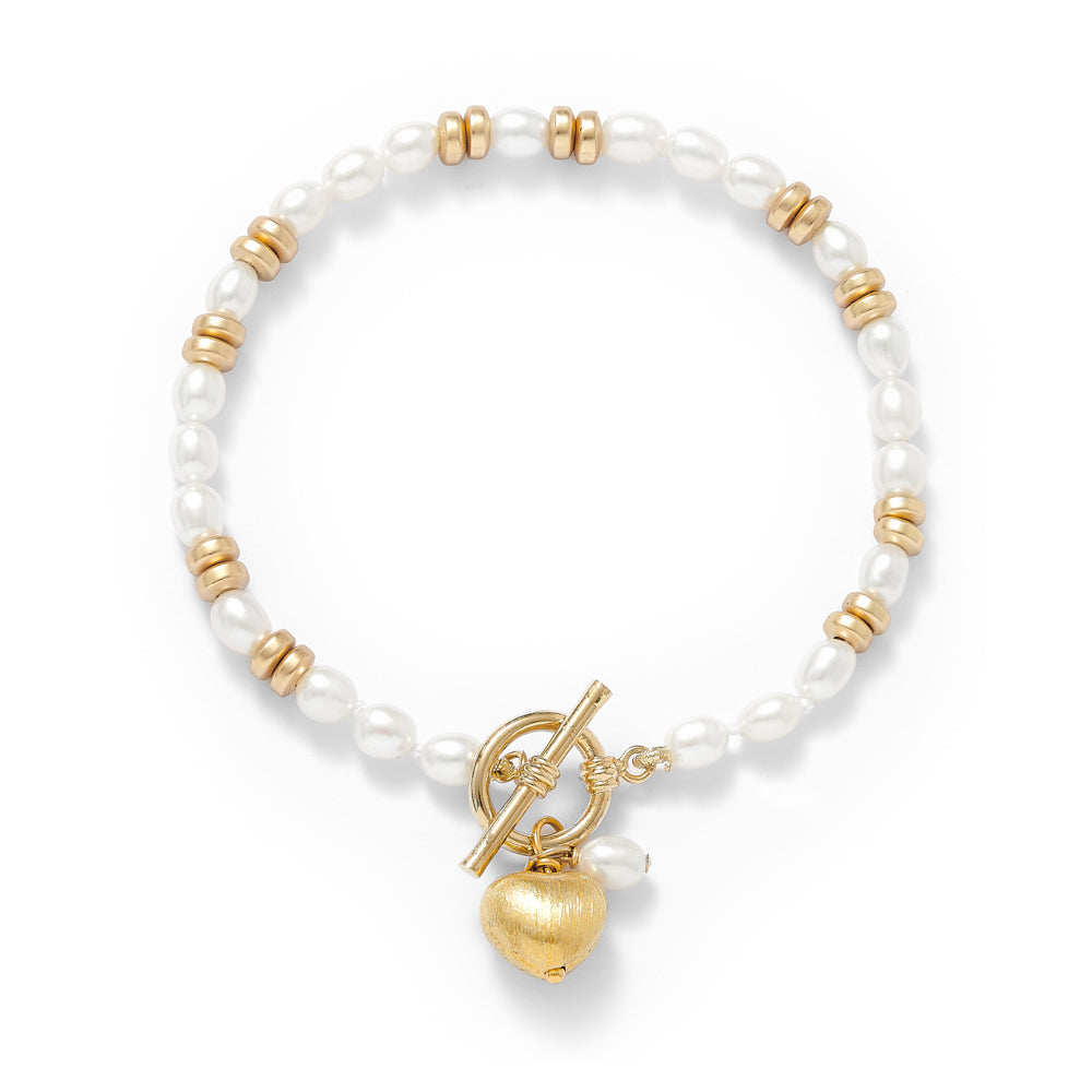 Heart Shape Pearl Bracelet – Ahilya Jewels